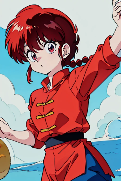 (8k, RAW photo, The best quality, masterpiece:1.2),    Ranmachan, RanmaRedShirt