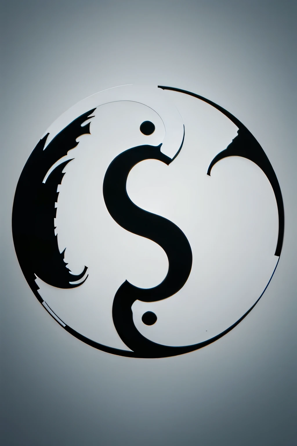 yin yang symbol featuring dragon