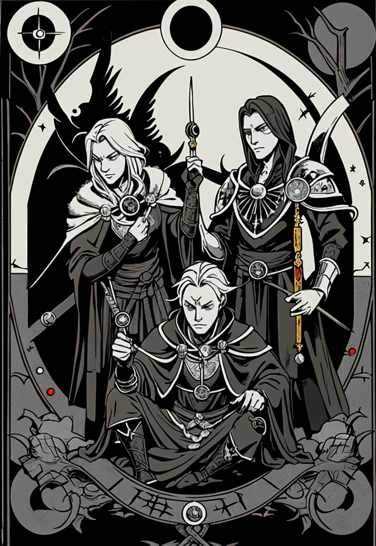  an rpg clan crest, he must possess a black eclipse moon with tarot effects, must have written, children of eclipserie