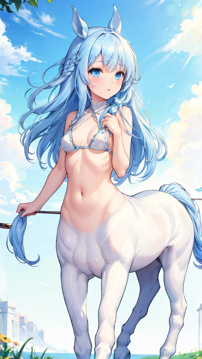 Kobo, perfect face, Having a pony, His hair is blue, aqua eyes, naked, And her vagina produces thick white fluid 