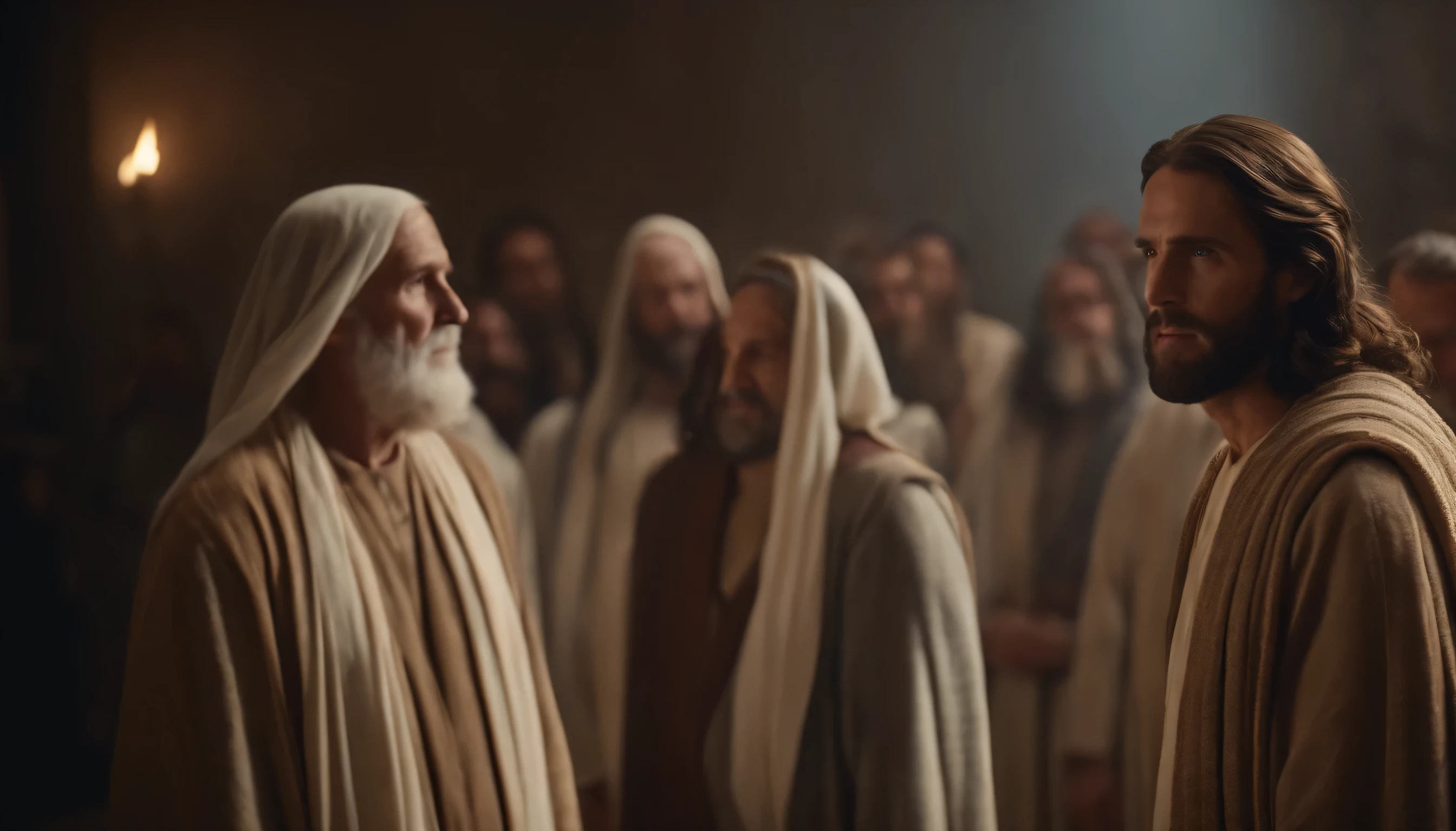 Jesus Christ with the elders and high priests, Biblical characters