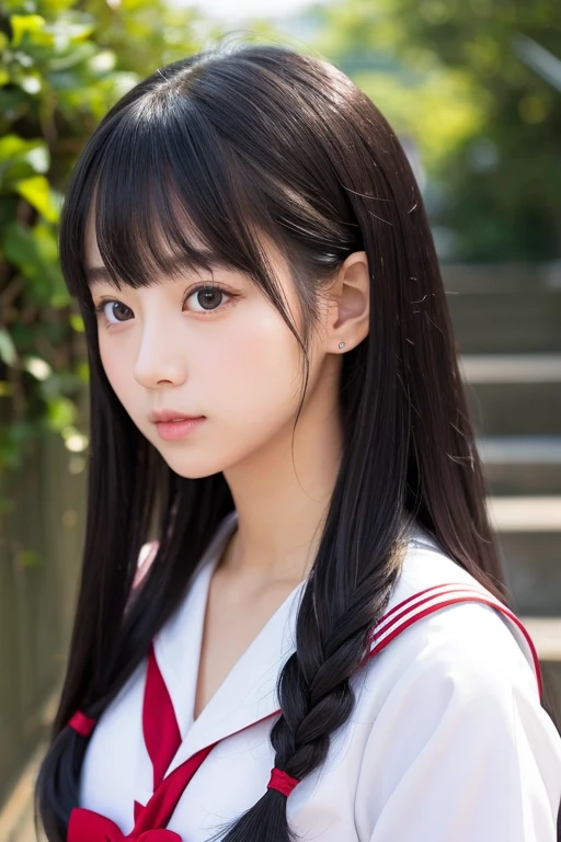 beautiful girl、、Sailor suit、lender body、Long Hair、Black Hair