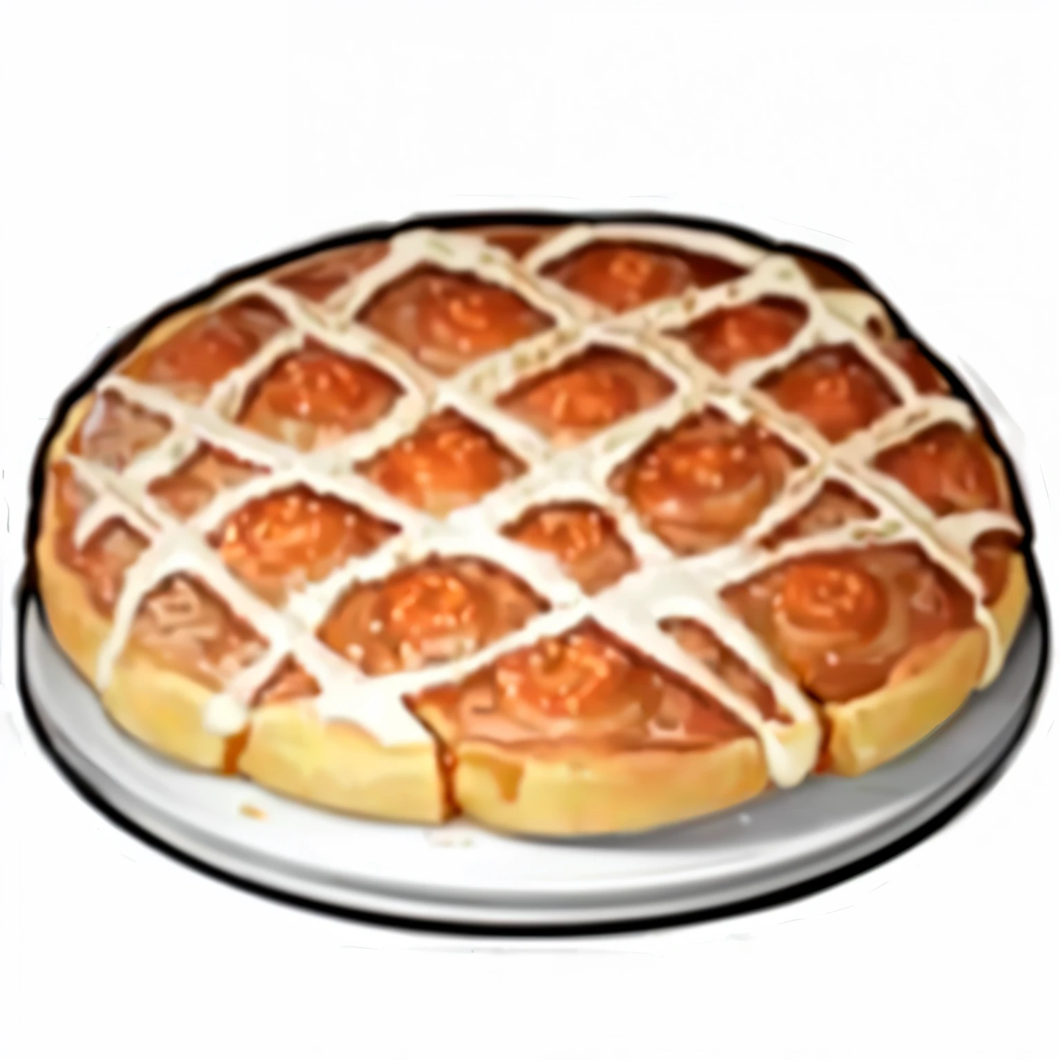 Close up of a pie with white frosting on top, Apple Pie, pastry, Clay, delicious, caramel, Pizza, 🥥 🍕 Hybrids, vanilla, cooked, Melted, cake, baking artwork, detailed », bread, Cinnamon roll shape, detailed!!, spear, unknown, ❤🔥🍄🌪, frustrate, bread店