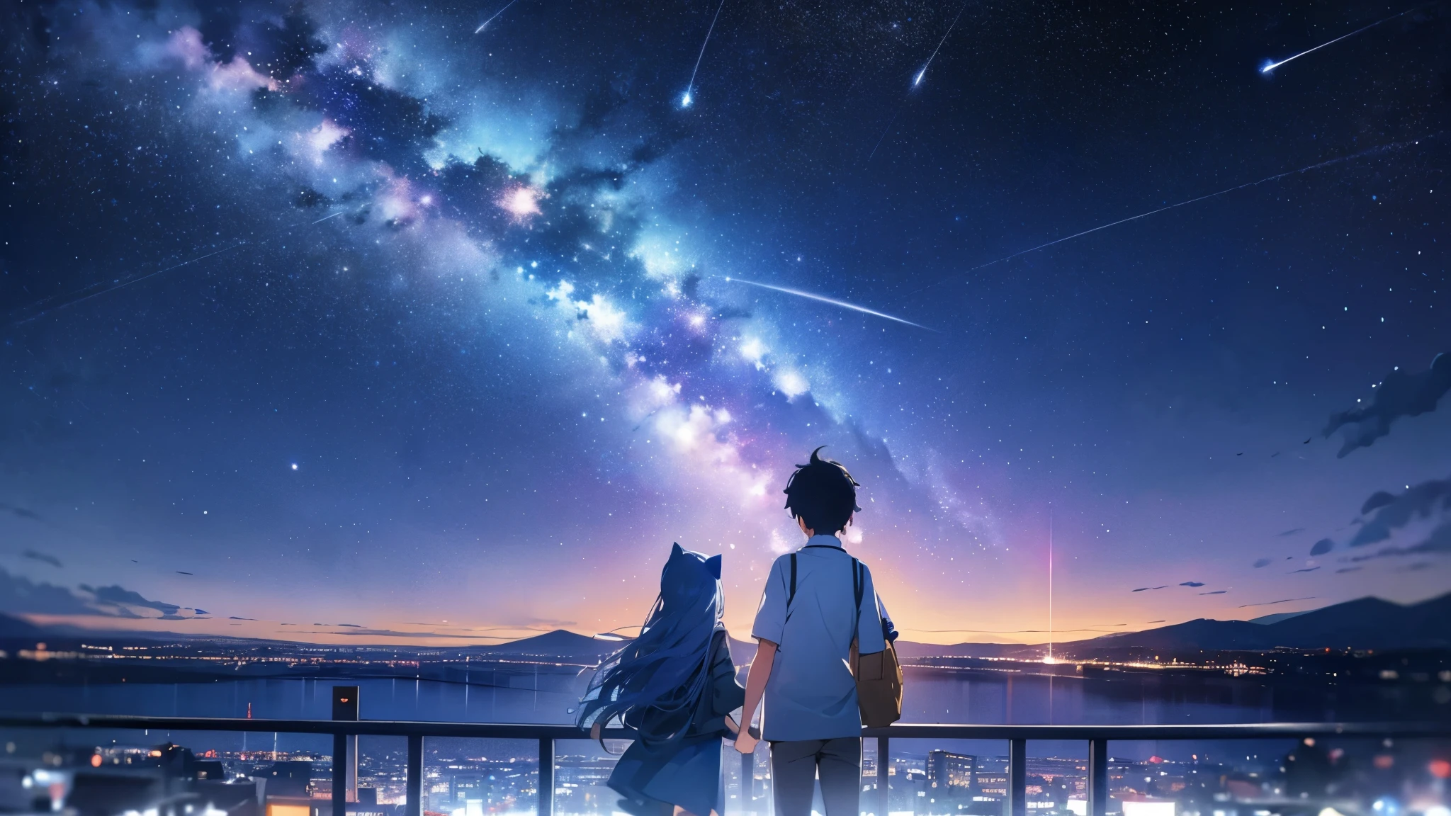 Night view of sky full of stars
(Kimi no nawa)
(No Human)