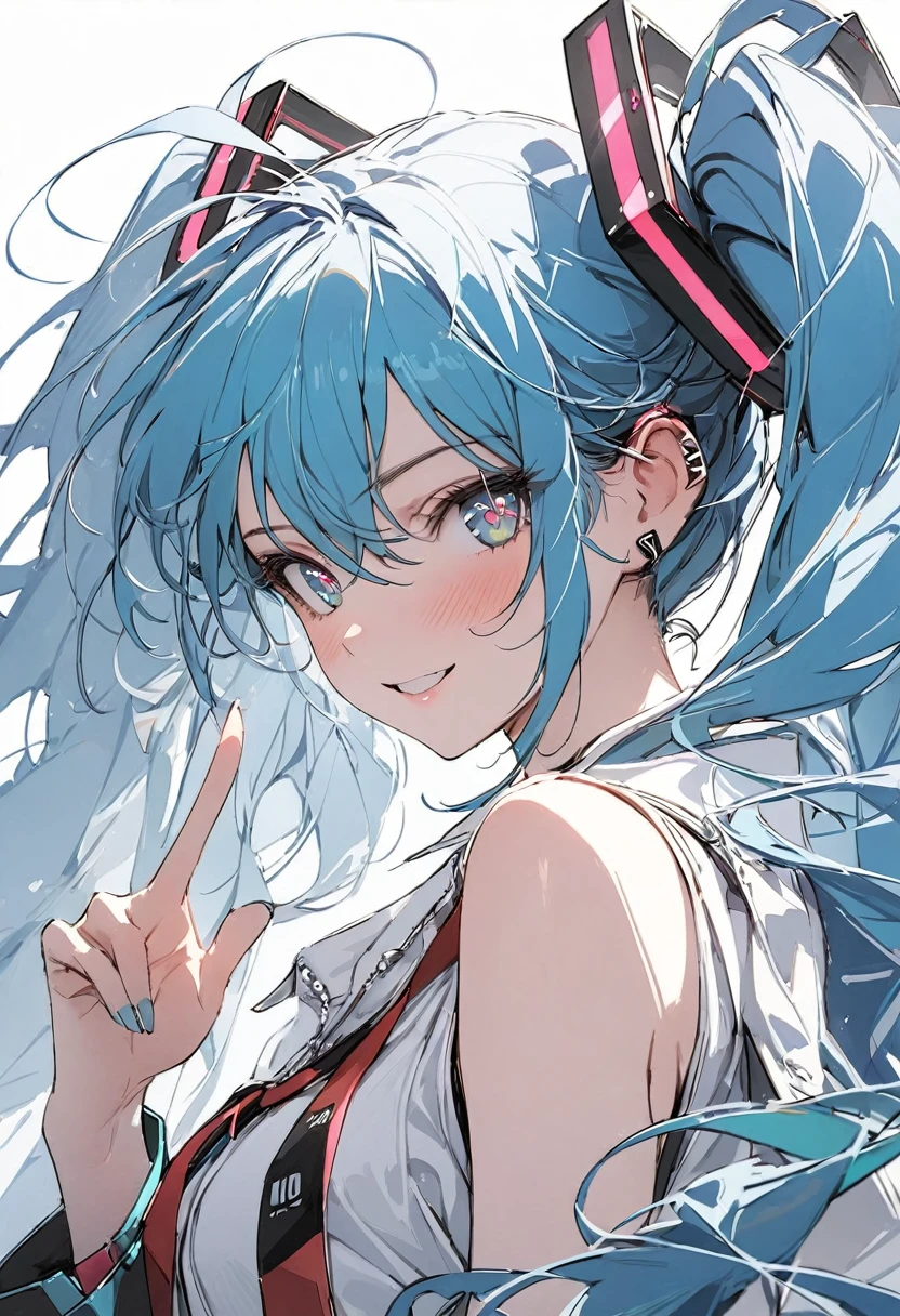 1girl, hatsune miku, blue hair, r, symbol-shaped pupils, super detail, high details, high quality, award winning, best quality, highres