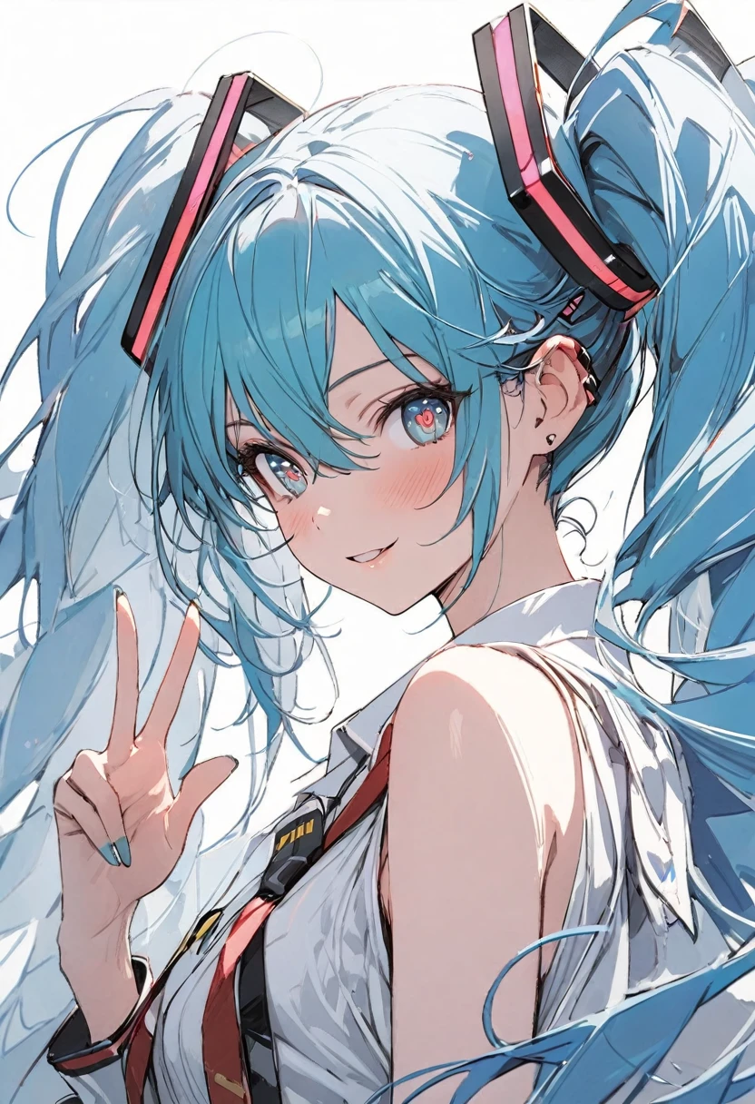 1girl, hatsune miku, blue hair, r, symbol-shaped pupils, super detail, high details, high quality, award winning, best quality, highres