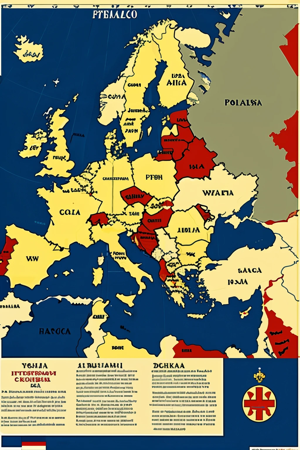Create an interactive map of Europe highlighting key events and countries involved in the interwar period (1919-1939).
Characteristics:
Highlighted countries: Germany, Italy, Spain, France, United Kingdom, Soviet Union, Poland, Austria.
Events to include:
Germany: Signing of the Treaty of Versailles, rise of Hitler and Nazism, the hyperinflation of 1923, the Great Depression of 1929.
Italy: Rise of Mussolini and fascism, the March on Rome of 1922.
Spain: SPANISH CIVIL WAR (1936-1939), intervención de Italy y Germany, support of the USSR.
Soviet Union: Apoyo a los republicanos en la SPANISH CIVIL WAR.
France y United Kingdom: Appeasement policy, Locarno Treaties, Munich Pact.
Interactive bookmarks: Each country or event must have an interactive leaderboard that, when clicking, show a brief description of its historical relevance.
Visual design:
colors: Use a subtle color palette to highlight key countries and events without overwhelming.
style: A historical or vintage style to reflect the period between the wars.
Interactivity:
Tooltip: When you click on a country or event, A small pop-up window should appear with a short and clear description.
Navigation options: Ability to move around the map, zoom in and out to see specific details.
References and Additional Information:
Historical sources: Add links or references to additional resources for those who wish to delve deeper into the events described.
