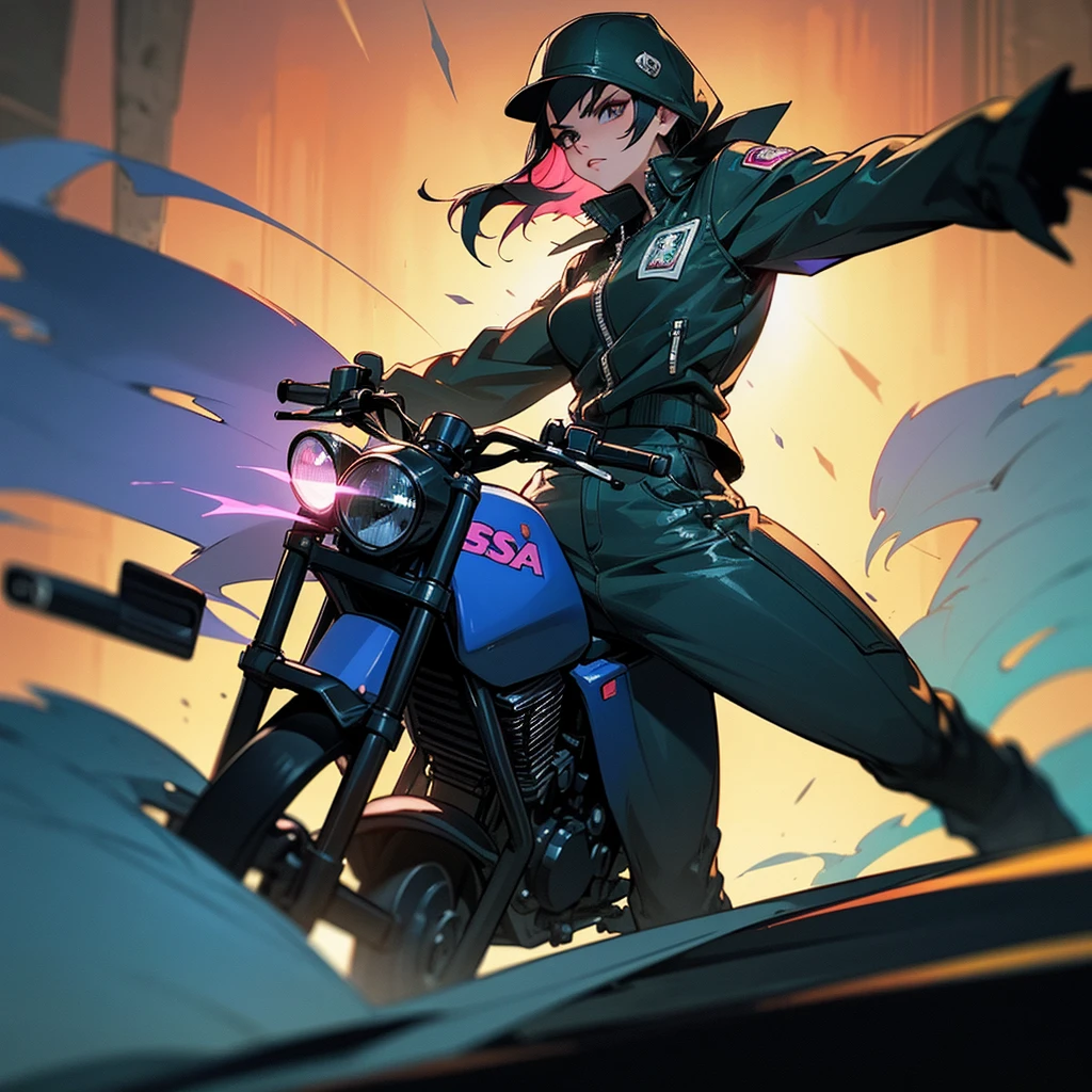 Create a GTA V-style digital illustration inspired by the Fast and Furious franchise. Set the scene on a dimly lit street at night, featuring a mix of characters. Include men in motorcycle club-style attire, exuding a tough and intimidating presence, alongside women in streetwear with durags, giving off a cool and edgy vibe. The women should look cute but with an air of mystery, hinting at hidden secrets. Surround them with beautifully modified, turbocharged cars, showcasing sleek designs and vibrant colors. The overall atmosphere should be dark and intense, capturing the high-stakes, adrenaline-pumping essence of street racing culture.