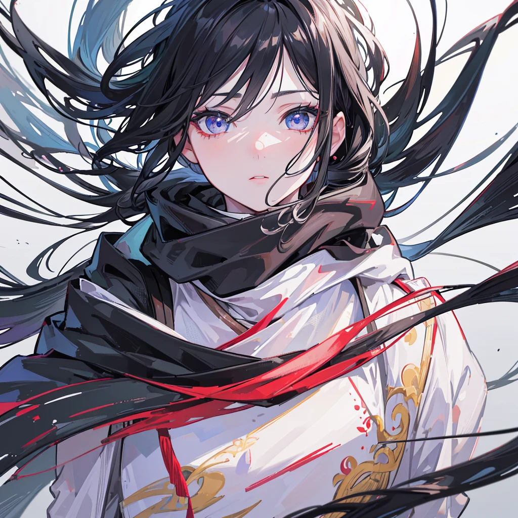 (best quality,4k,8k,highres,masterpiece:1.2),ultra-detailed,(realistic,photorealistic,photo-realistic:1.37),highly detailed anime boy in the style of kimetsu no yaiba,beautiful detailed eyes,beautiful detailed lips,extremely detailed eyes,dramatic lighting,vivid colors,vibrant,chiaroscuro,cinematic composition,epic scale,stunning details, a scarf covering his mouth, short black and grey hair