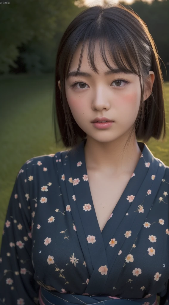 ((Night road in the countryside:1.5))、Fireworks are set off in the sky、((Young woman in yukata:1.3))、(​masterpiece、top-quality) 、Soft lighting、absolutely outstanding image, very extremely beautiful、​masterpiece, top-quality,Photos, kawaii、(Colossal tits:1.2)、20 year old girl、(The skin is reddened:1.3)、Young adorable Japan face, dewy skin, close up of face, Young Face, soft portrait shot 8 k, If々Shishi Japan girl realistic young idol、Young cute gravure idol、Young Sensual Gravure Idol、Young gravure idolodel in Japan