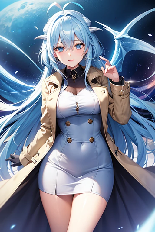 Ice Dragon Waifu with trench coat 