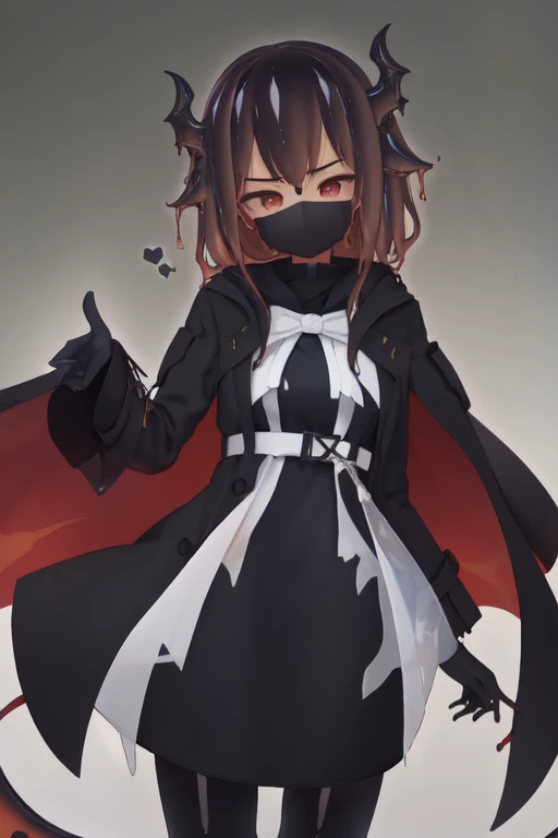 Waifu dragon slime adulta, busto grande,
with light armor and a dark trench coat, energi mask, obsidian sword (hd)