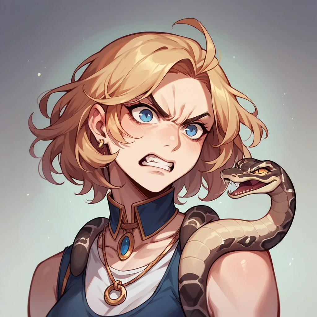 black angry snake whit blue eyes
