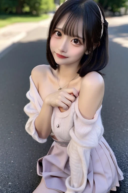 2girls,((())),(((Small breasts))),(((jirai kei fashion)))、((Off the shoulder)),(((mini skirt)))、(())Highest quality、High resolution、超High resolution（Real：1.4）、(School:1.3)、18-year-old、Japanese women、Small breasts、(looking at the camera)、Cute round face、smile、((Shiny gray hair))、looking at the camera、Sparkling eyes、Lips shining with lip gloss、Natural light、(()）、(slim、small、Flat、small)、thin、Delicate and sexy collarbone、、(beautiful girl、Delicate girl:1.3)、(16 years old:1.3)、Very beautiful eyes、(Symmetrical eyes:1、Brown eyes、Parted bangs、(Eye and facial details:1.0) )、Real実写、Photogenic transparency、Detailed eyes、Gradation、Perfect anatomical figure、Woman with perfect body、Highly detailed skin、Highly detailed face、Beautiful eyes in every detail、Background Blur、cutepose、