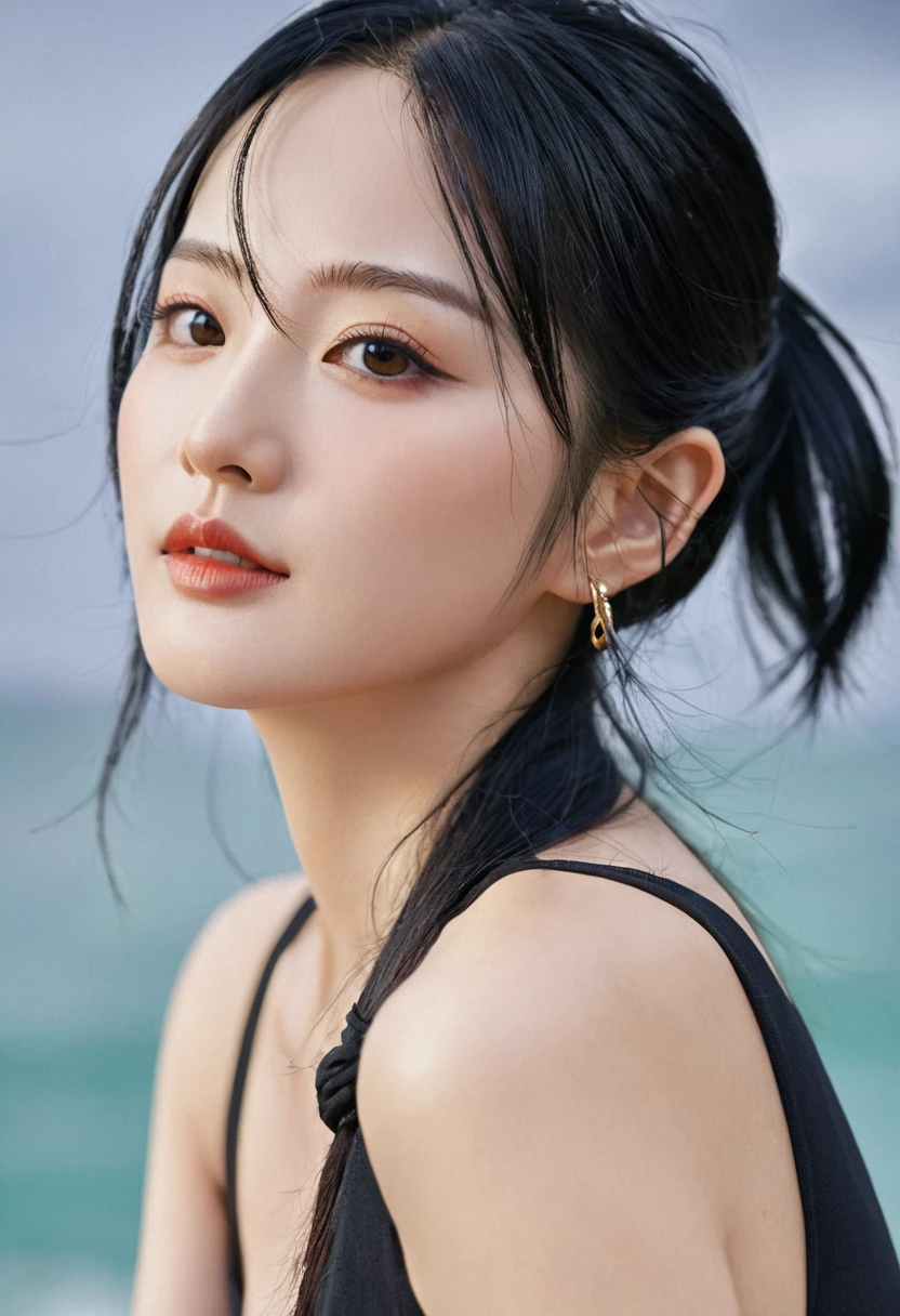 Close-up of an Asian woman, Nico Robin, Produced by Anime Painter Studio, realistic anime artstyle, realistic anime artstyle, Beichuan Ma Lin Fan Art, Beautiful anime portrait, Anime realism style, Beautiful anime woman, Drawing in anime painter studio, High-quality fanart, Murata and Art Germ range, Beautiful anime art style