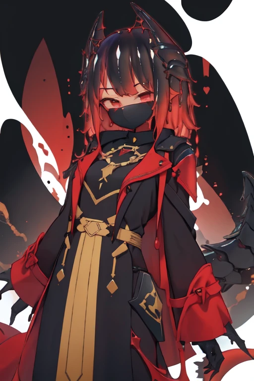 Waifu dragon slime adulta, busto grande,
with light armor and a dark trench coat, energi mask, obsidian sword (hd)
