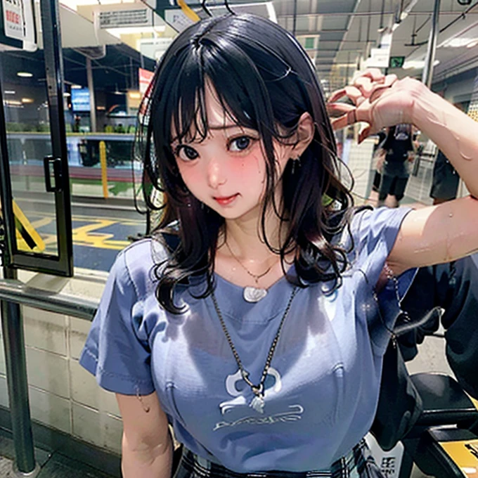 Browsing Caution、masterpiece、Idol、high school girl、Crowded train、Are standing、((whole body))、Hold the strap、Grey Shirt、Short skirt、((((脇Sweat))))、((((Body odor))))、(((Sweat)))、(((odor)))、((Masturbation))、((((Sweat染み))))、((hot))、(((Embarrassing)))、erotic、
