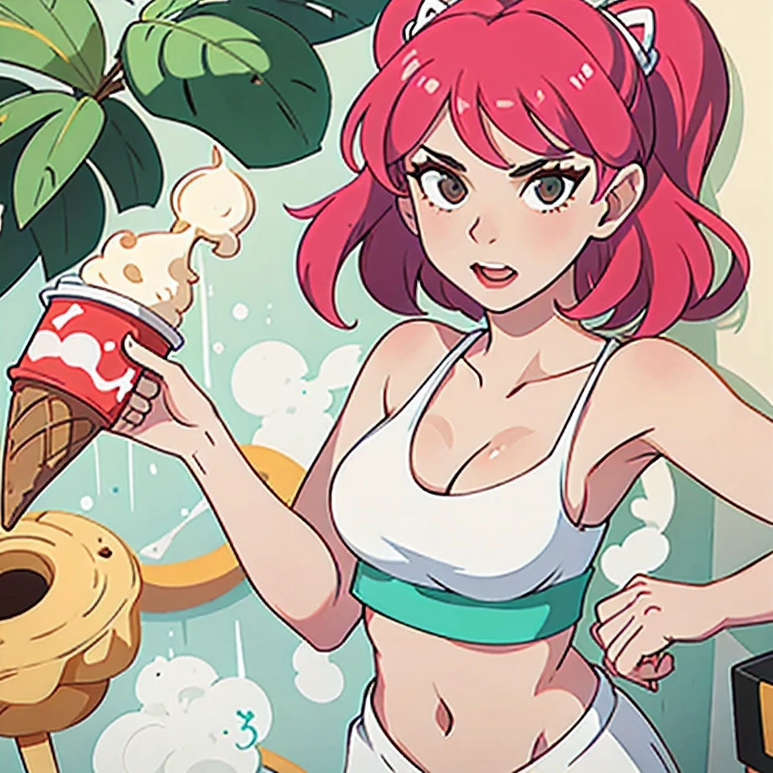 girl in a bikini eating an ice cream cone, eating ice cream, in a bikini, angela white, giorgia meloni, katy perry, in bikini, eating ice - cream, wearing spandex bikini, ice cream on the side, bikini, ice cream, wearing a bikini, candid photo of dirty, shiny plastic bikini, candid shot, cone, 1 girl, solo,in a green dress standing by a wall,portrait of female idol