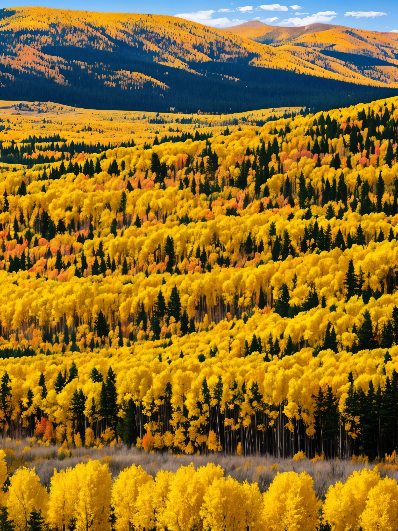 mountains in the distance with yellow trees in the foreground, wyoming, aspen grove in the background, autumn mountains, wind river valley, spectacular rocky mountains, rocky mountains, fall colors, scenic mountain setting, flickr, american west scenery, rocky mountains in background, muted fall colors, rocky meadows, shades of gold display naturally, glen, sienna, colorado mountains, fall foliage