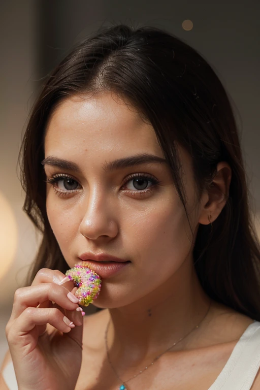 a donut eating another donut, hyper-realistic, 4k, 8k, high resolution, masterpiece, ultra-detailed, photorealistic, photo-realistic, HDR, UHD, studio lighting, ultra-fine painting, sharp focus, physically-based rendering, extreme detail description, professional, vivid colors, bokeh, food art, surreal, conceptual, surreal art, hyperrealism, 3D render, macro photography, close-up, symmetrical, minimalist, pastel colors, soft lighting, indistinct background