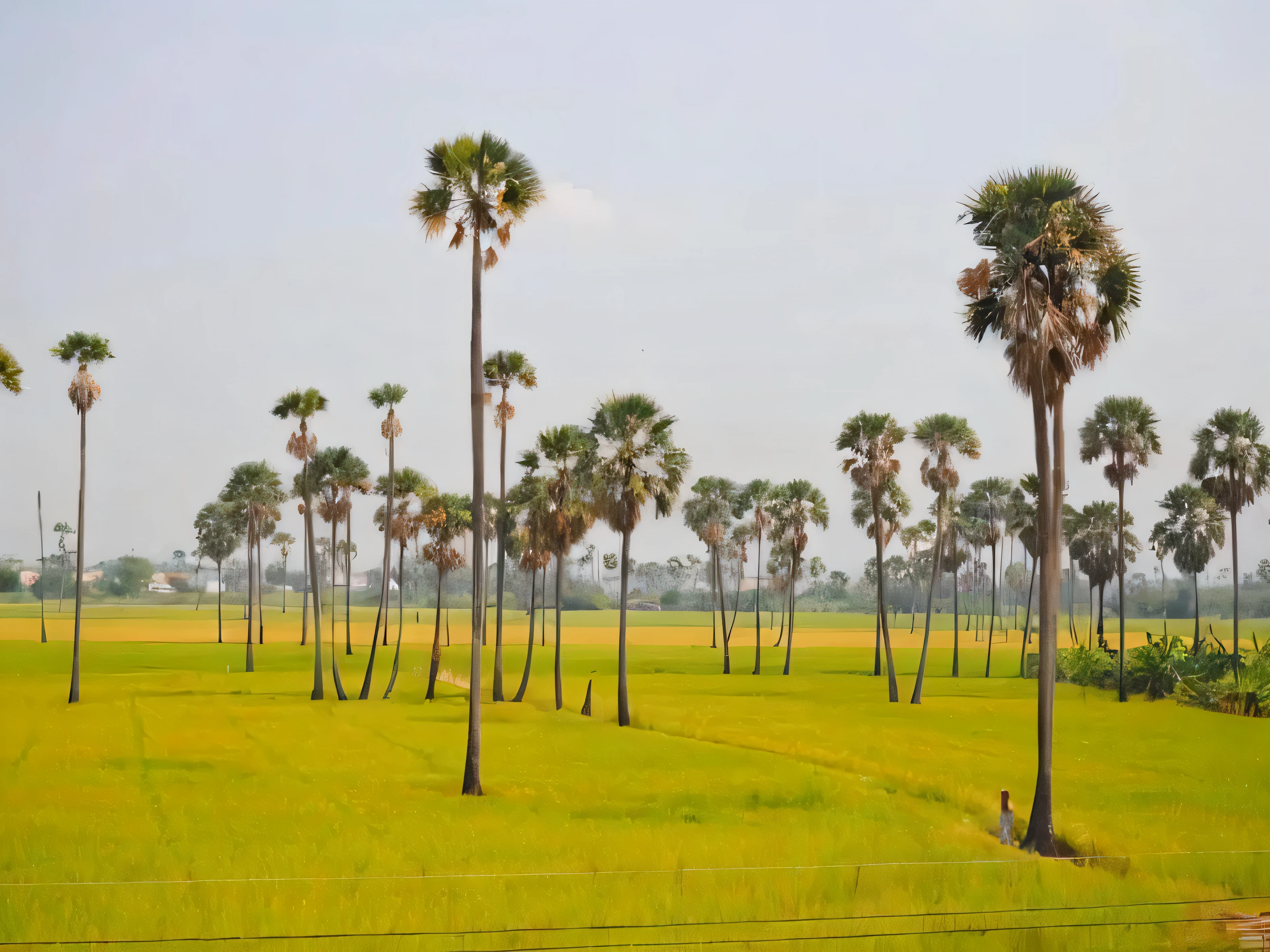 golden rice fields,sugar palm,river