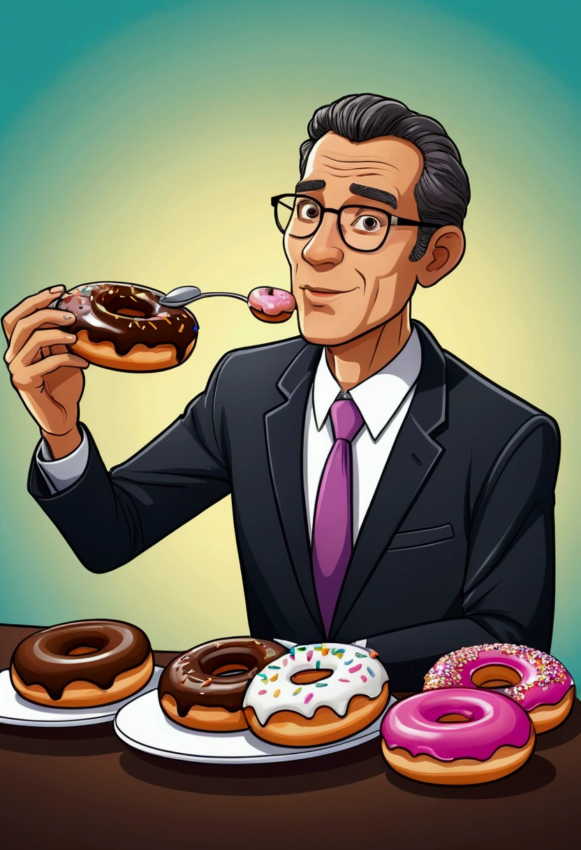 Cartoon legal eating donuts avatar