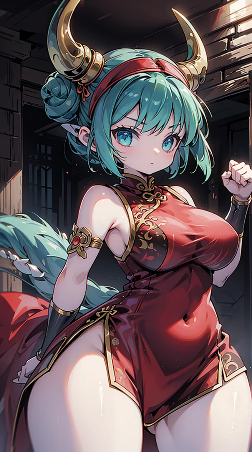 Royal sister,Mature,Dragon Horn,Dragon Tail巴,Qinglong,Cyan and Blue,Fantasy style,Otherworld style,Ball head,Bun head,Headband,Dragon Horn,horn,Dragon Tail,Smooth tail,蓝色Dragon Tail,蓝色Dragon Horn,flat chest,flat chest,Big Ass,宽Crotch,Crotch,宽Crotch,Big Ass,Fat buttocks,Big Ass,宽Crotch,宽Crotch,宽Crotch,Thin waist,cheongsam,蓝色cheongsam,蓝色cheongsam,Gloves,Boxing Stance,Fighting Stance,Fighting Stance,Close-up above the waist,Dungeon Background,Dungeon Background,Spooky background,Indoor background,Indoor background,Indoor background