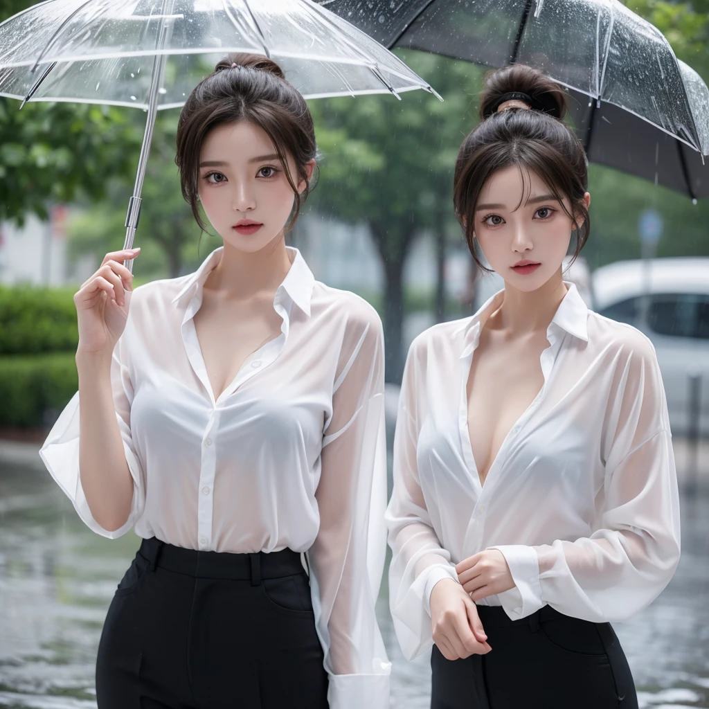 exy pose、Hair getting wet in the rain、Mr.々Hair style、ponytail、Short Hair、Transparent shirt、Beautiful woman getting wet in the rain、typhoon、Get wet without an umbrella、Beautiful woman in the rain、雨で濡れたBeautyOL、Detailed face、Realistic、beautiful girl、Beauty、Office Lady Uniform、beauty、Beautiful woman、Narrow waist、Handsome woman、Tight pants look、suit、Sexy pose、タイトなsuitパンツ、雨で濡れたsuit、Wet naked shirt、See-through shirt、Shot in heavy rain、Naked shirt