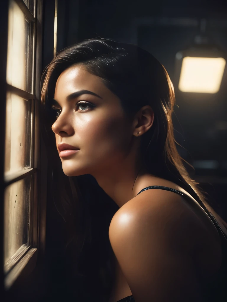 An ultra hot gorgeous European woman.age 23. Looks through a window. a Busty Vintage by Ed Mell and Russ Mills, (luminar , vivacious , masterful:1.4), poster art, bold lines, hyper detailed, expressive, award winning, (scenery:1.4), (intricate details, masterpiece, best quality:1.4),
ring light , looking at viewer, dynamic pose, wide angle view,
atmospheric haze, Film grain, cinematic film still, highly detailed, high budget, cinemascope, moody, epic, OverallDetail, gorgeous, 2000s vintage RAW photo, photorealistic, candid camera, color graded cinematic, eye catchlights, atmospheric lighting, skin pores, imperfections, natural, shallow dof,