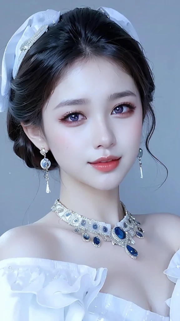 a close up of a woman with long hair wearing a dress, a photorealistic painting by Lü Ji, trending on cg society, computer art, beautiful asian woman, beautiful south korean woman, asian beautiful face