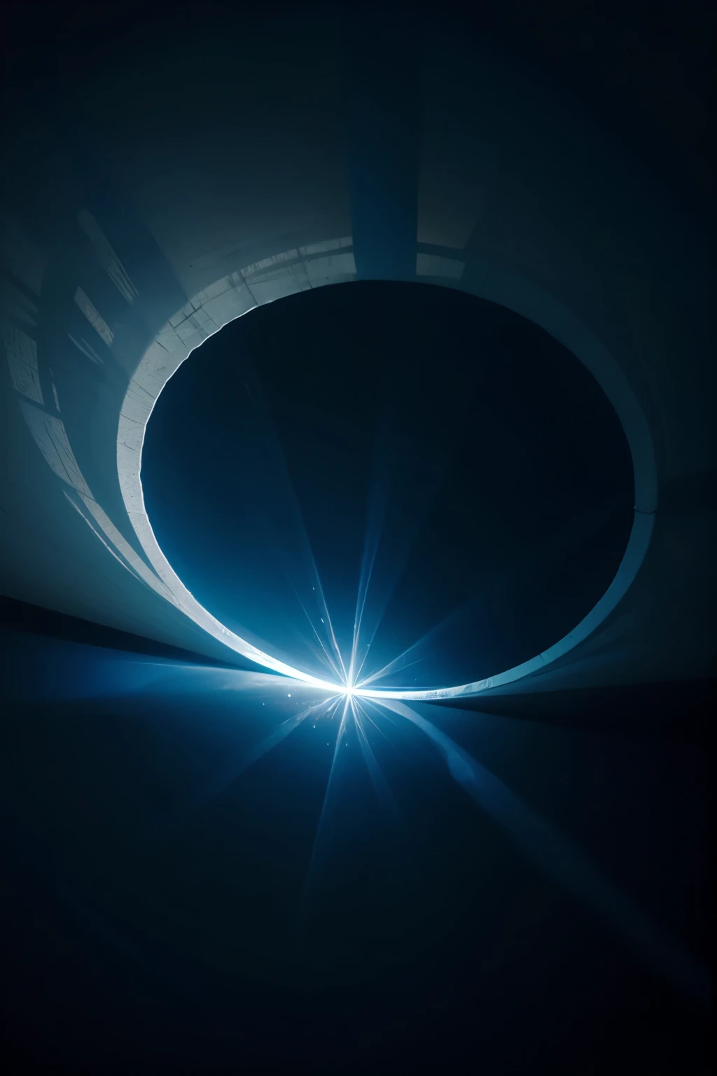 The blue light formed a circle.