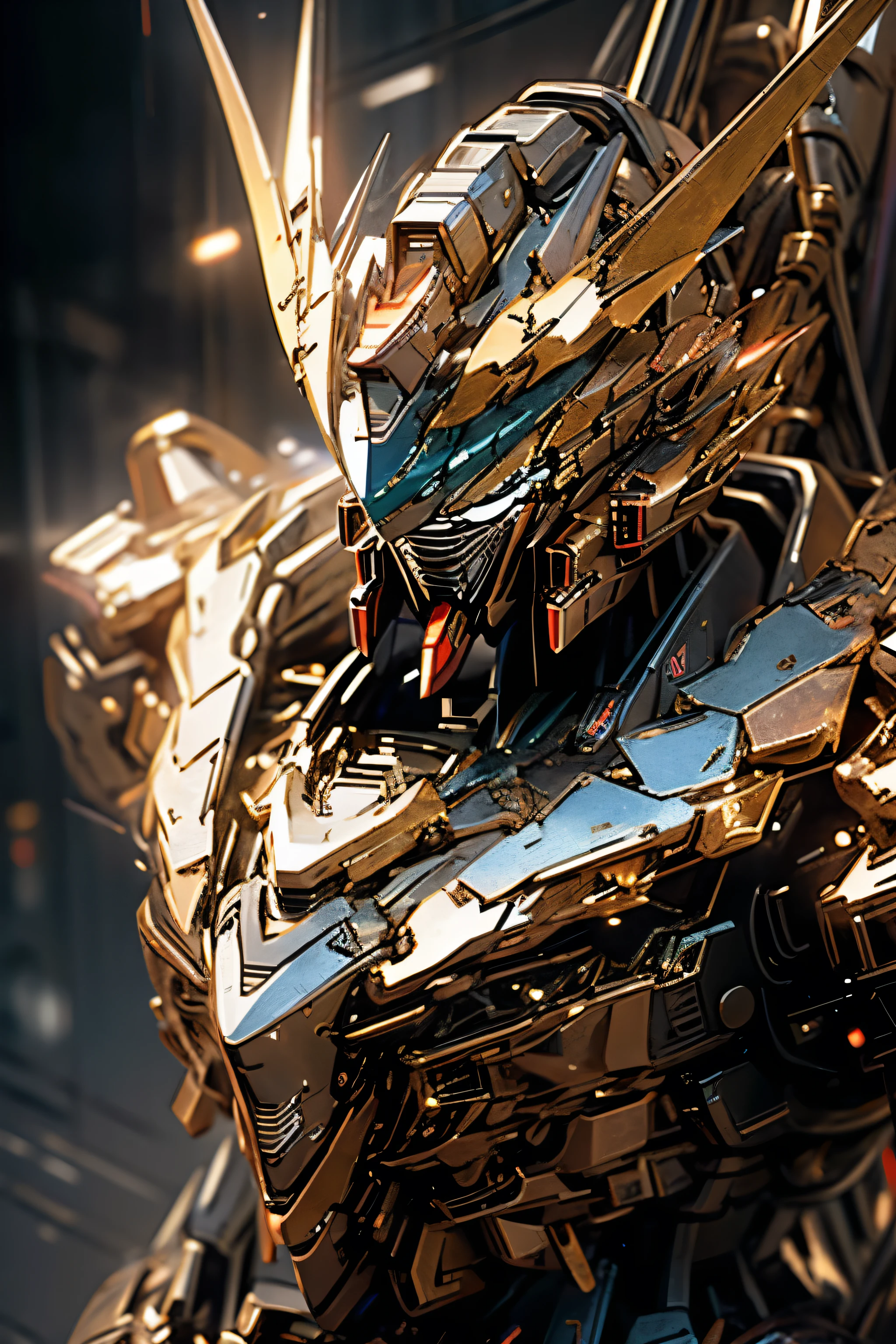 clair obscur, close-up, cinematic lighting, ray tracing, uhd, masterpiece, high details, highres，Strike Gundam，whole body