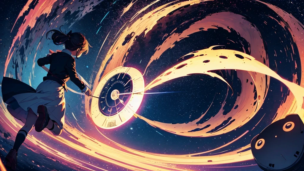 Time Leap clock Time Vortex Swallowed Near future Boy and Girl Highest quality