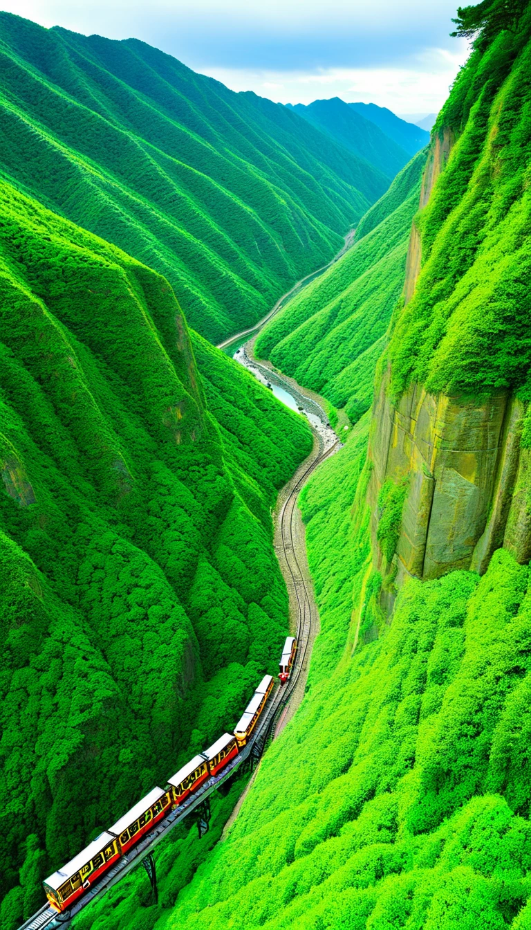 It features beautiful natural scenery、Deep valleys and steep cliffs。
You can enjoy the spectacular views from the trolley train。