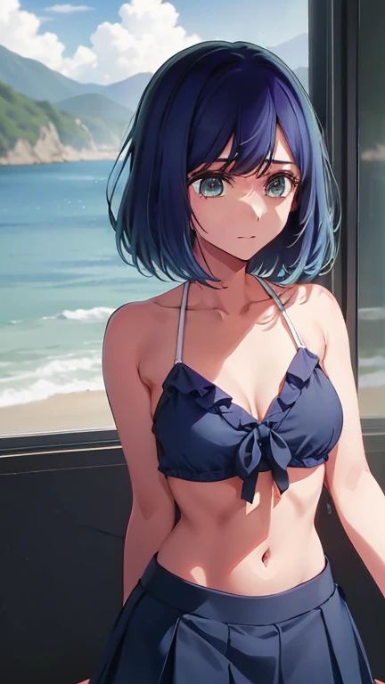 akane kurokawa,naked,Blue Hair,naked,hot,sexy,beautiful,Perfect body,One girl,Moderate ,masterpiece,Perfect Face,Expressive Face,naked,Strand,Bikini Tops,Not jacked up,short skirt,nur Bikini Tops,Jung,not big,short tighs,short,18-year-old,Beach,Moderate, naked, naked,