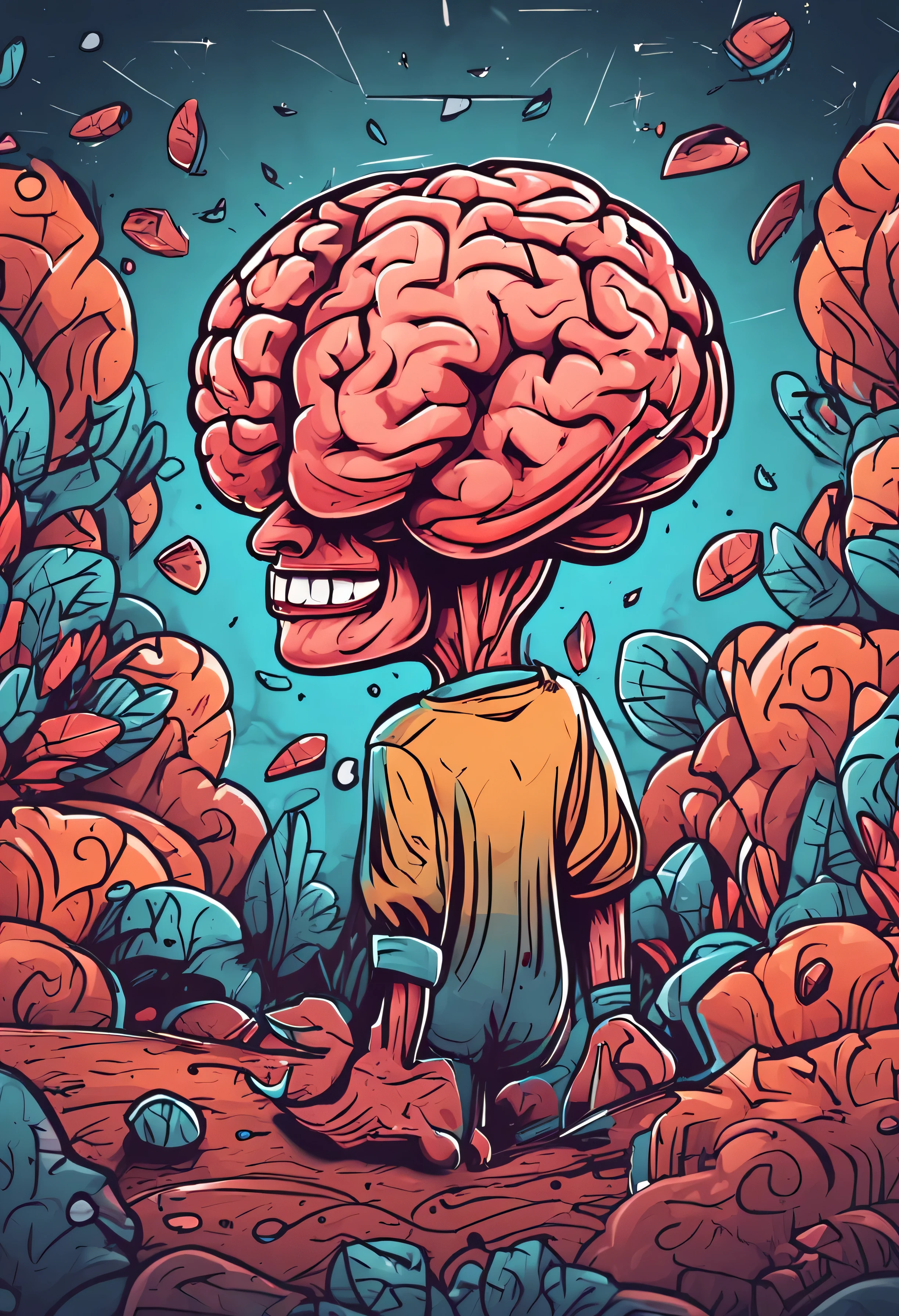 "youtube round logo featuring a cute and animated brain with a smiling expression, rendered in hyper-realistic detail."