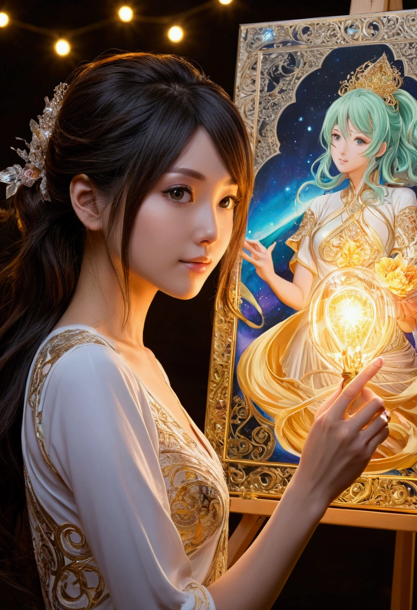 Anime woman showing her big  masterpiece 