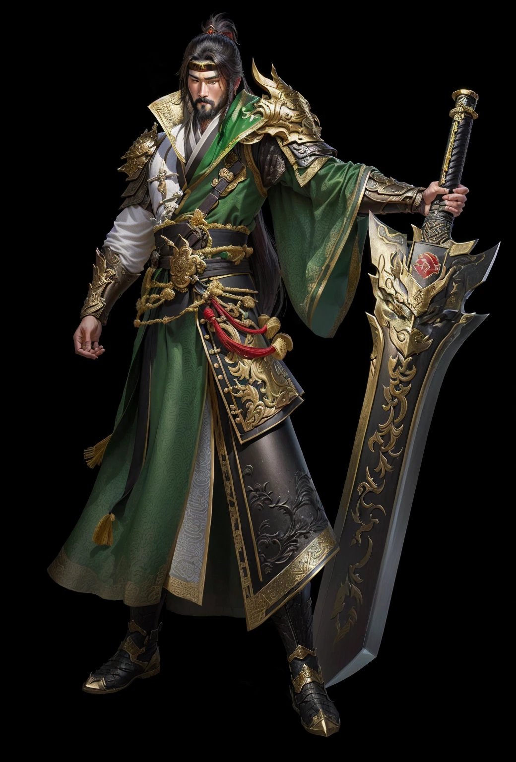 Close-up of a man holding a sword, guan yu, zhao yun, Inspired by Hu Zaobin, Inspired by Huang Shen, Inspired by Shen Zhou, Yang Qi, inspired by Du Jin, feng shu, Inspired by Li Kan, hua cheng, Inspired by Ma, inspired by Huang Ding, bian lian, inspired by Fan Kuan