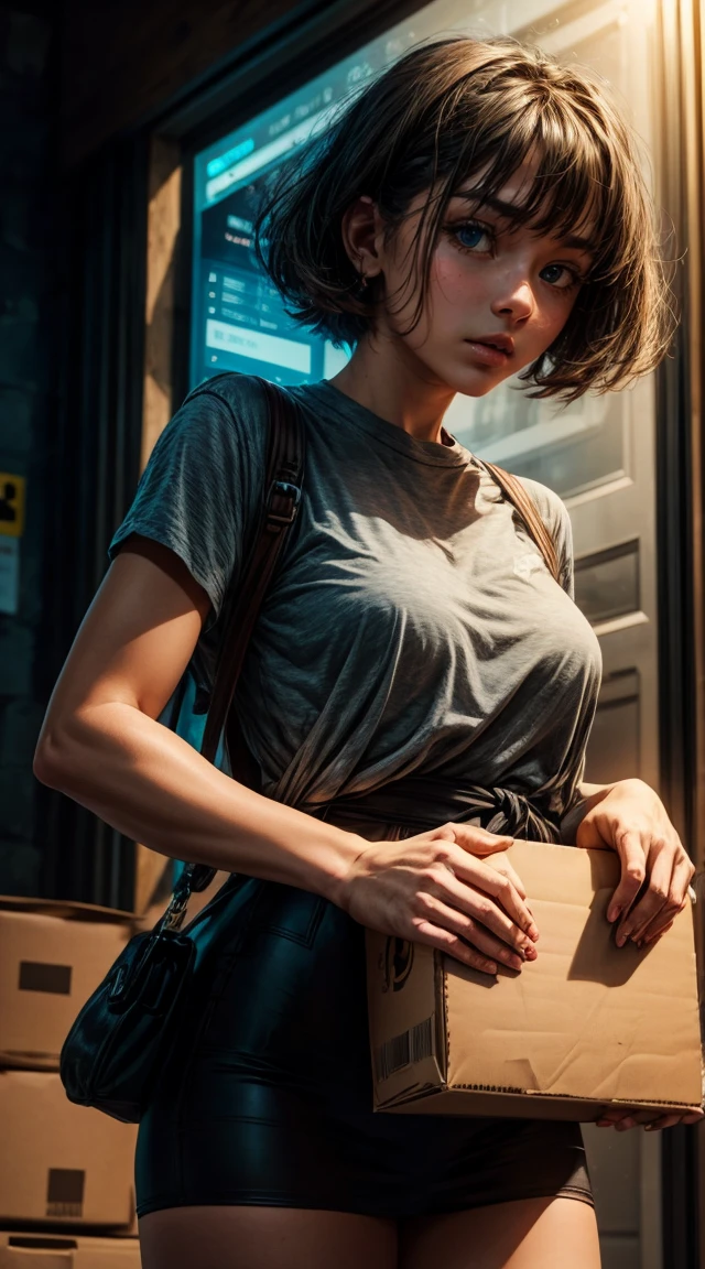 holding a box