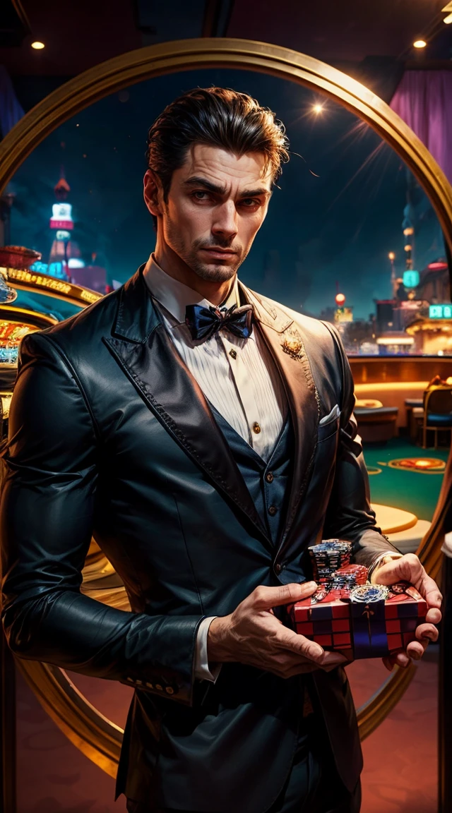 a pirate、casino、gambling、male people