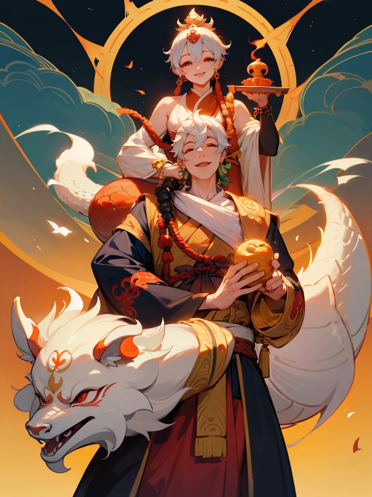 Dragon God Kannon Bodhisattva, smile, Bodhisattva's Crown,Fusion of Shinto and Buddhism, Ride the Dragon、Wish-fulfilling jewel