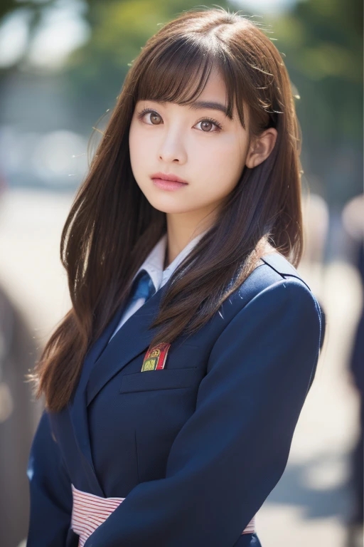 (masterpiece:1.5)、(Realistic:1.5)、(Highest quality:1.4、8k、RAW Photos)、
Ultra-high resolution、Professional Lighting、Perfect dynamic composition、classroom、
Film Grain、chromatic aberration、(Bokeh:1.1)、
Frank、Sophisticated、charm、Surreal、Attention to detail、Golden Ratio、
(1 girl)、Slender girl、Delicate and charming girl、Cute Woman:1.4、
Serious expression、Looking at the audience、Long Hair、
Light brown hair、Shiny Hair、
Realistic looking skin、
Beautiful Eyes、double eyelid、Thin arms、School uniforms、Navy Blue Blazer、Dress shirt、From the waist up