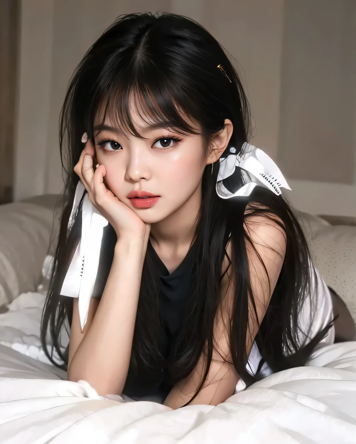jennie blackpink hd mega huge breasts small waist giant hips hourglass long copper hair