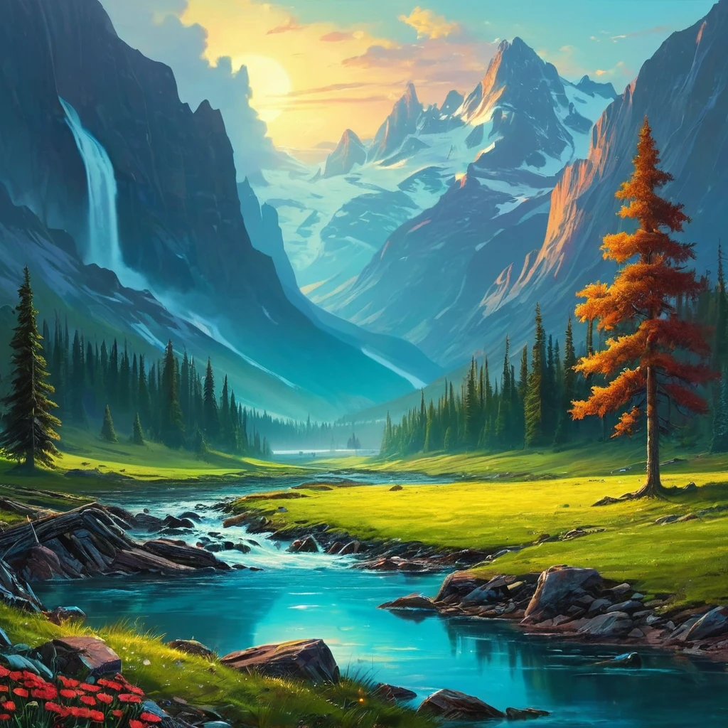 An illustration, Fantastic landscape, 