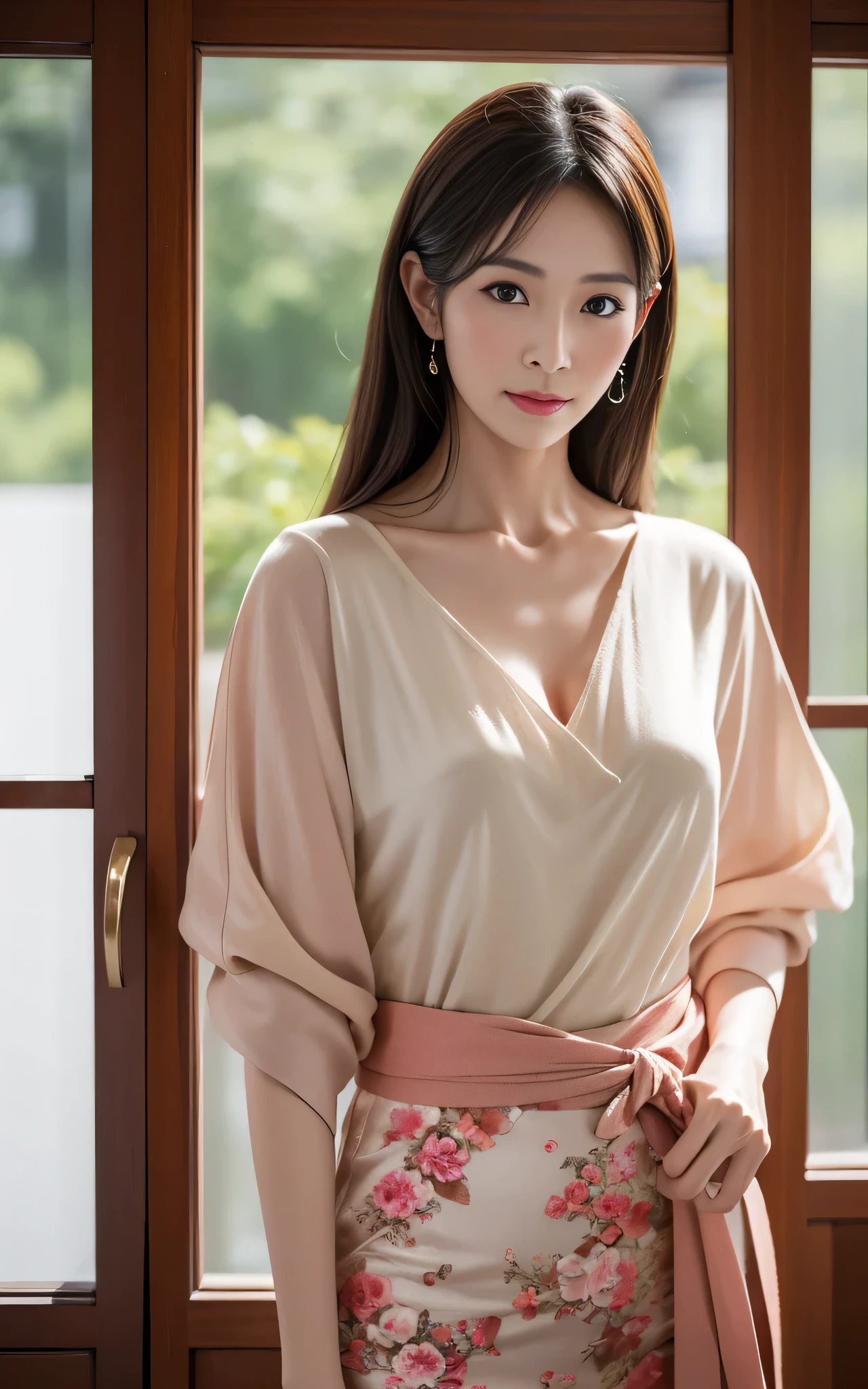 (Highest quality, 8k, Best image quality), Beautiful and elegant 45 year old mature, Photo of a Japanese woman&#39;s upper body, Beautifully detailed face, Standing Elegantly (All black suit-type mourning attire:1.3), (Pearl Necklace:1.2), clavicle, (Fascinating, Shiny, Sexy Mature), (A perfect composition depicting the most beautiful woman:1.3), Plump body, (Romantic and atmospheric warm lighting:1.2), compensate;1.5, The most beautiful and elegant hairstyles, (Accurate anatomy:1.1), Blurred Background, 