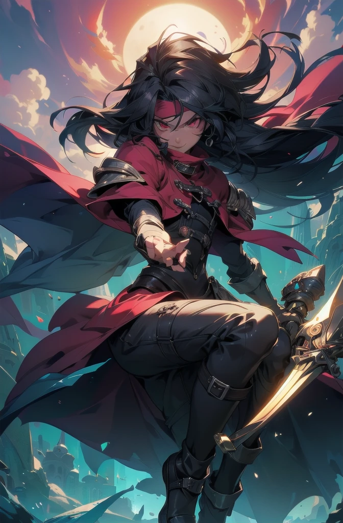 (Abdominal musclesurdos, High resolution, Ultra-detailed, High resolution), masterpiece, Best Quality, Final FantasyVII, Vincent Valentine, 1 man only, good looking, Wide range, Black Hair, Bright red eyes, Fine eyes and a fine face, armor, ((Complex weapons)), Sitting on the throne, Leg spread, Influenced smile, Annoying. Final Fantasy, Abdominal muscles, Cool pose, 頭に手を置いてベッドの上のAnime Boy, Beautiful anime poses, Anime hombre good looking, Anime Male Characters, Amazing anime 8k, Detailed Anime Character Art, Concepto de anime High resolution Anime MacManus, Anime Boy, ikuto yamashita, CG animation soft art, Manga wallpapers 4K, Inspired by Hiro Yamagata, Anime Wallpaper