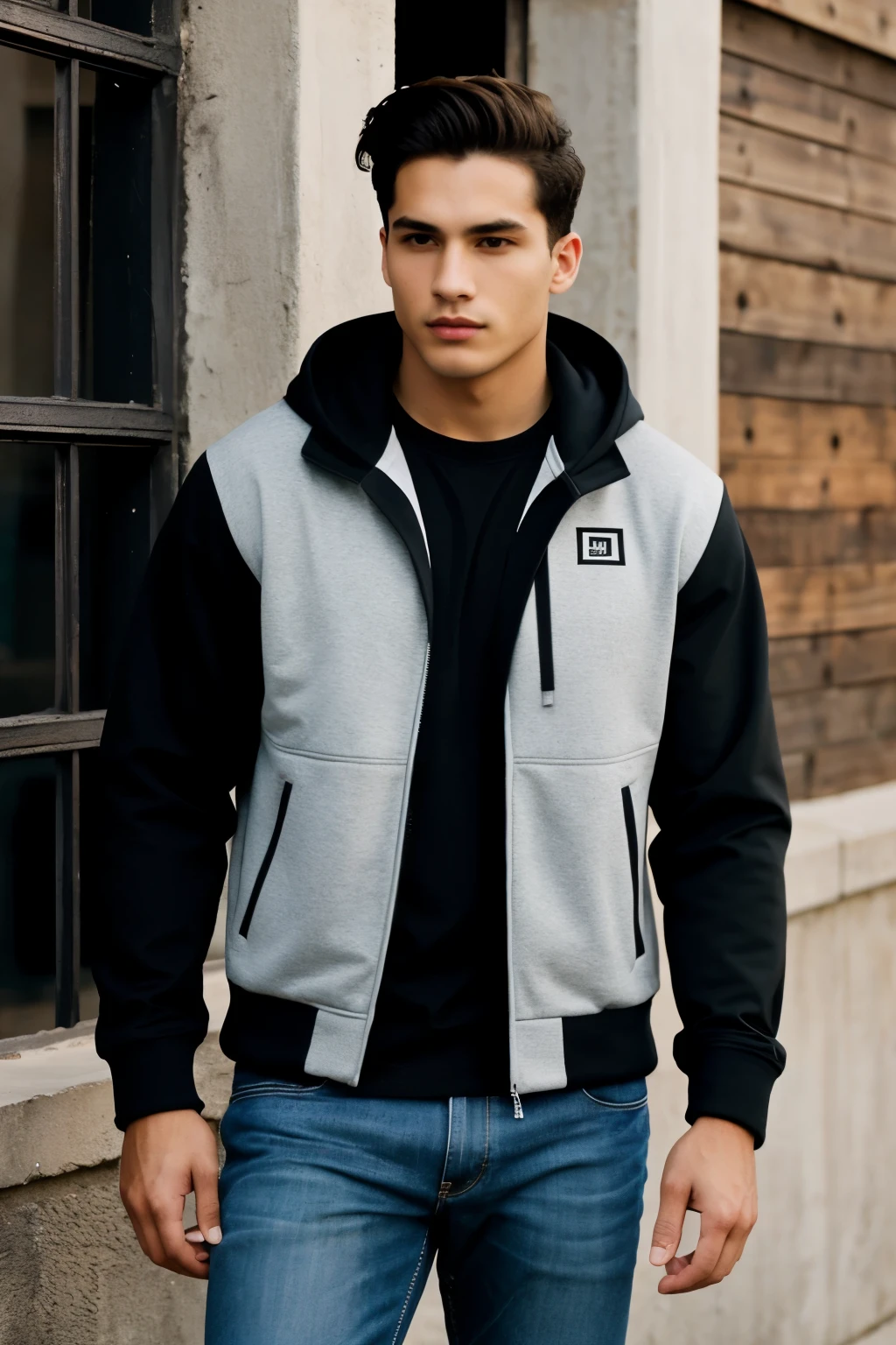 "Create a high-resolution graphic for Direct-to-Film (DTF) printing featuring a bold and stylish design for men. Incorporate elements such as rugged textures, geometric patterns, or strong, confident imagery. Think about themes like outdoor adventure, motorsports, or urban streetwear. Use a color palette that includes dark tones, metallic accents, or vibrant, contrasting colors. Ensure the design is eye-catching and versatile for various types of apparel like t-shirts, hoodies, or jackets."