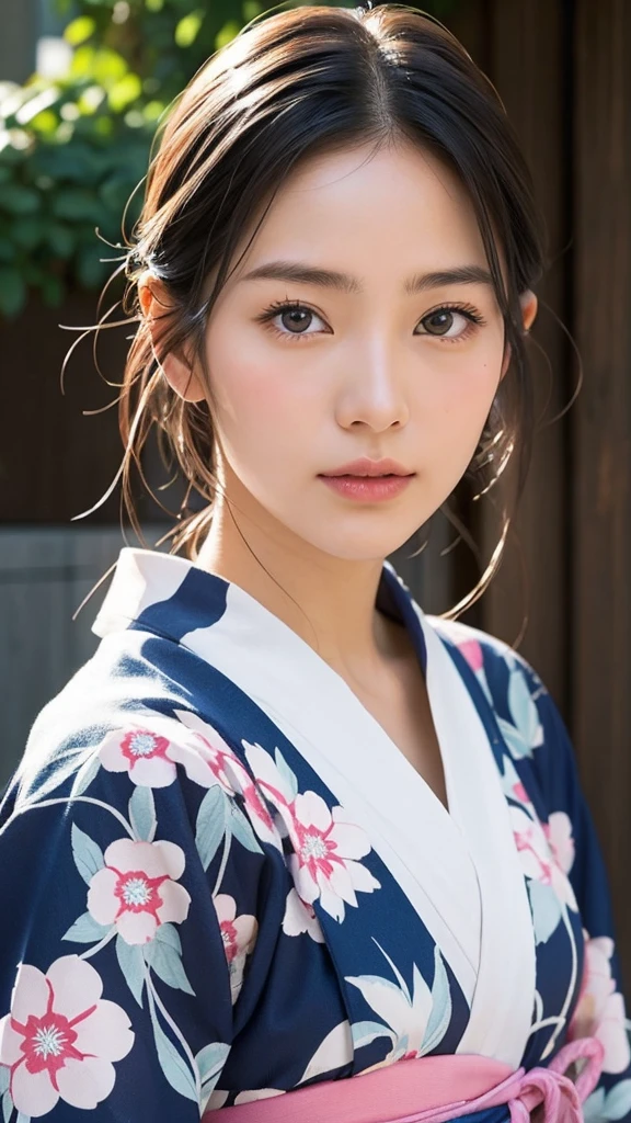 Japanese women、Clothes that do not expose skin、Close-up of face、yukata