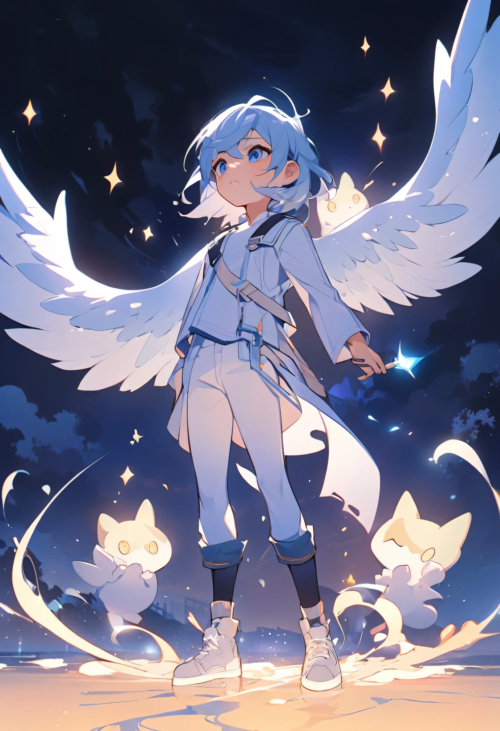 ,boy,cute,Thin,struggle,Everlasting,illumination,charming,boys ,Wearing tights,Full body portrait,smooth,full-body tights,Thin,Wear only pants,outdoor,Small pants,outdoor,Standing,Thin的Little boy,Will magic,White wings,Angel boy,smooth skin,White Effect,cute,Brilliant wings,gentle,Heal the wind