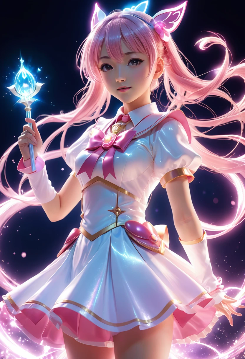 Magical girl transformation scene、Glowing effects